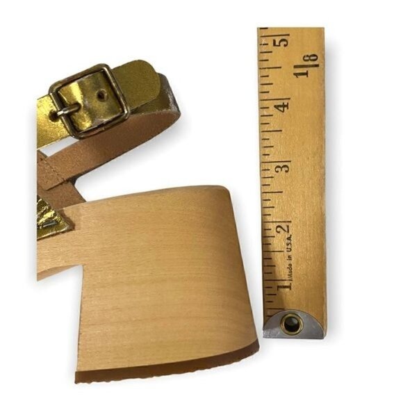 NWT Swedish Hasbeens Tanja Gold Leather Clog Sandals Size 37 EU - Picture 14 of 14